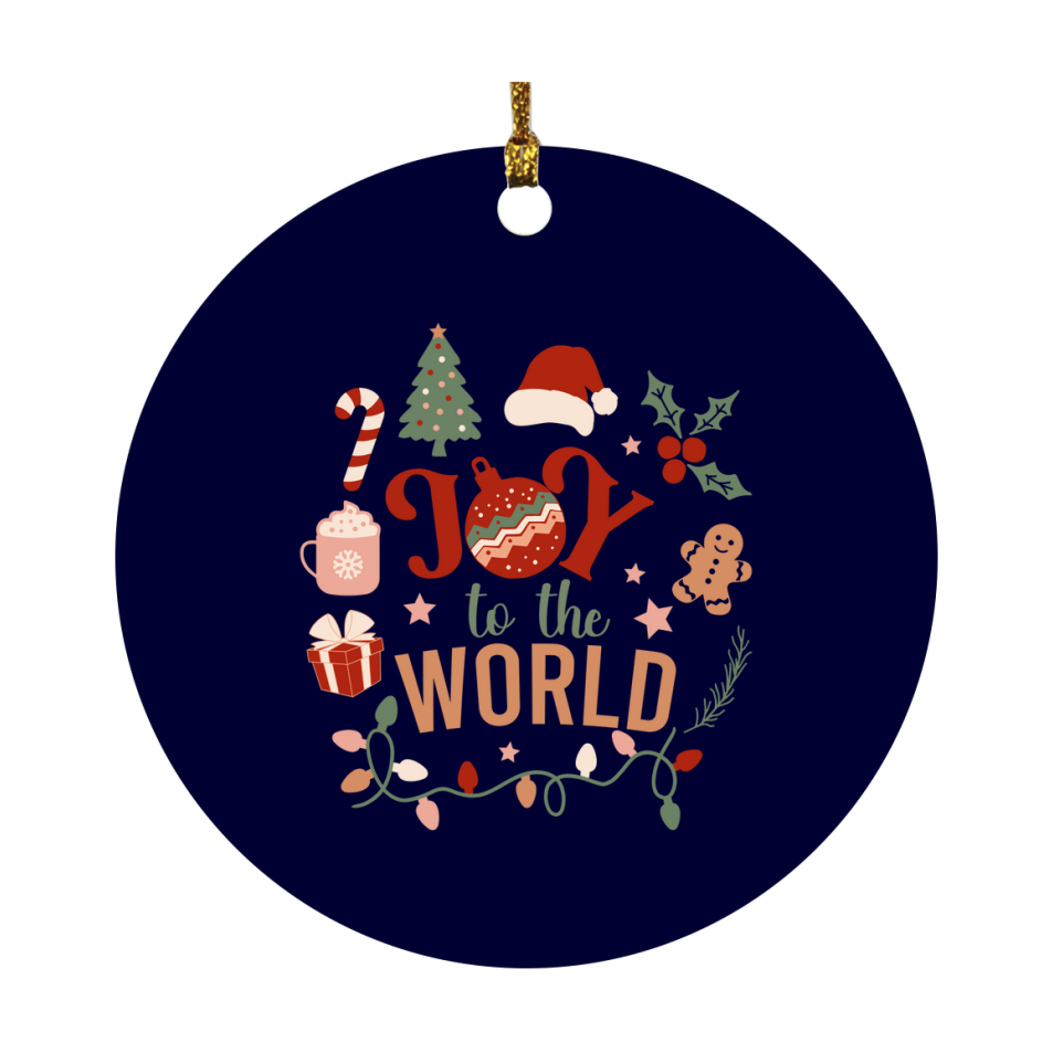 Circle Ornament - Christmas Ornament Joy To The World