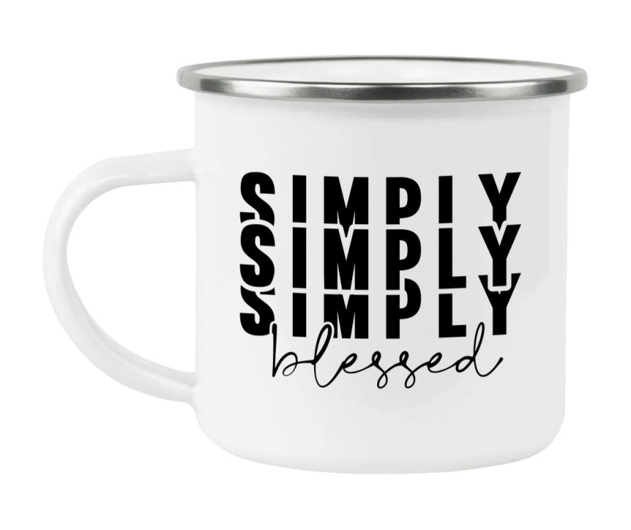 Simply Simply Simply Blessed Enamel Camping Mug