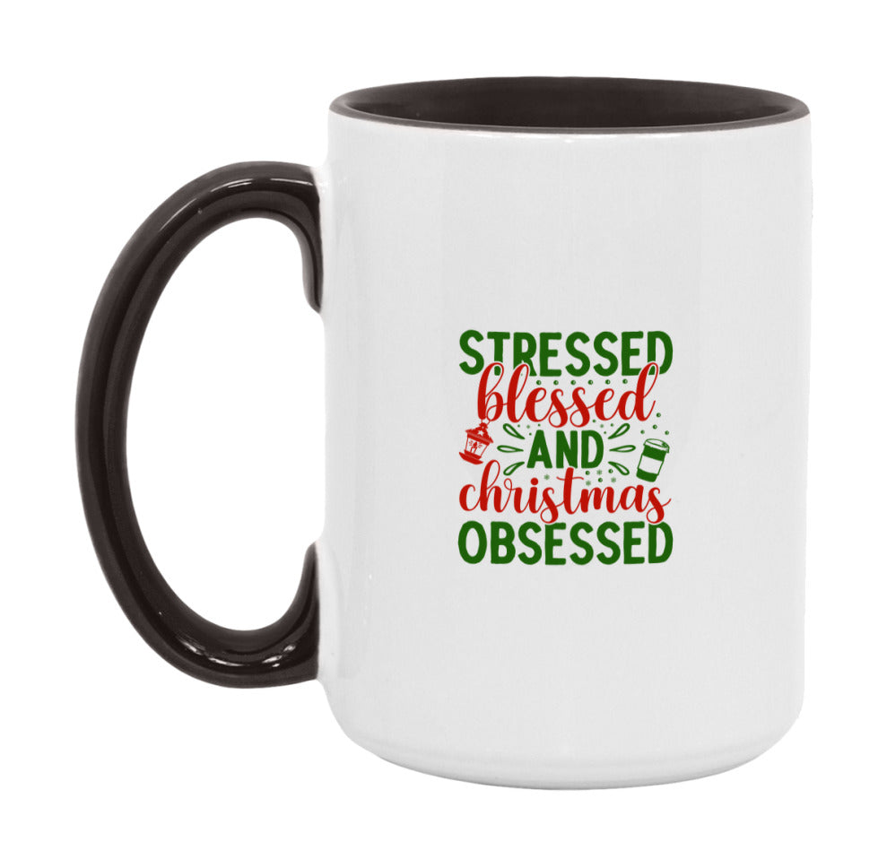 Stressed Blessed & Christmas Obsessed Mug