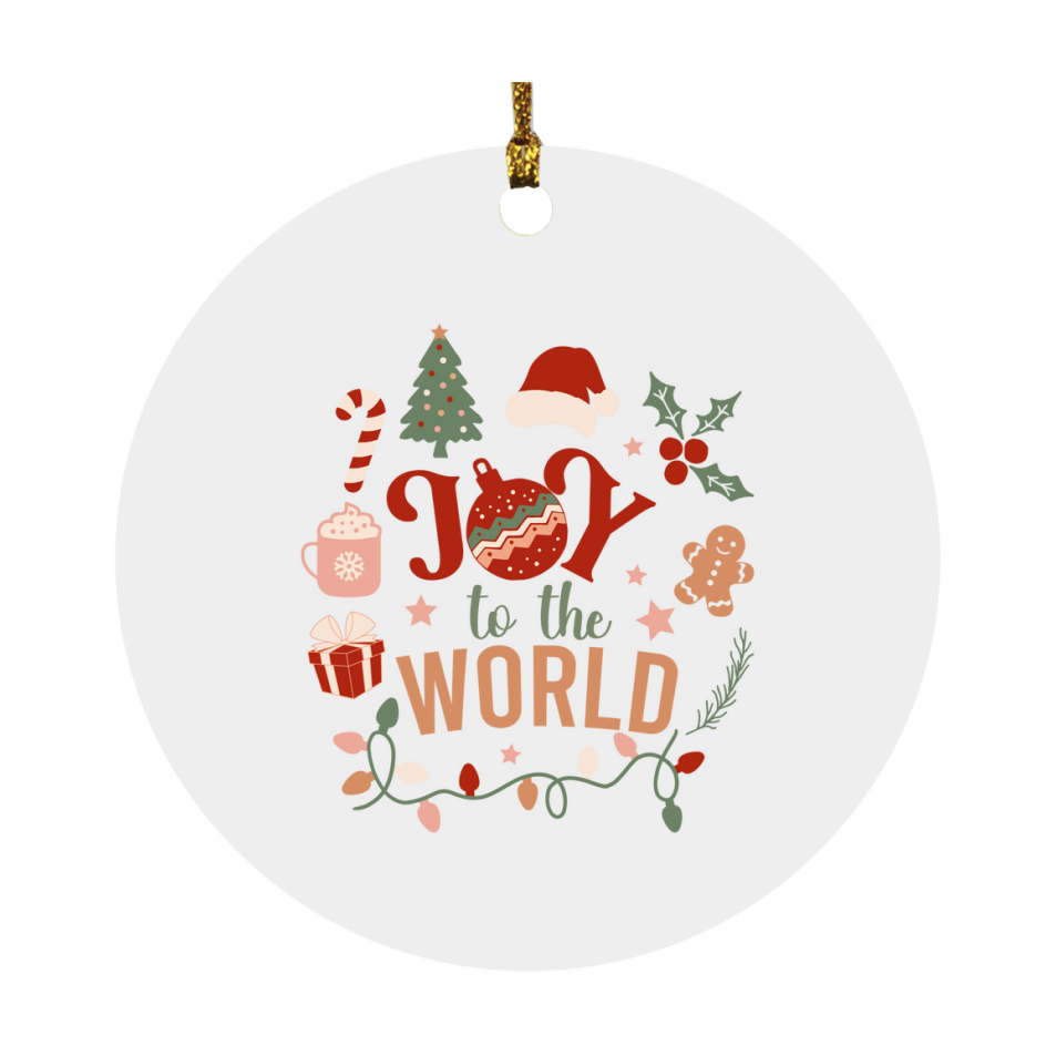 Circle Ornament - Christmas Ornament Joy To The World