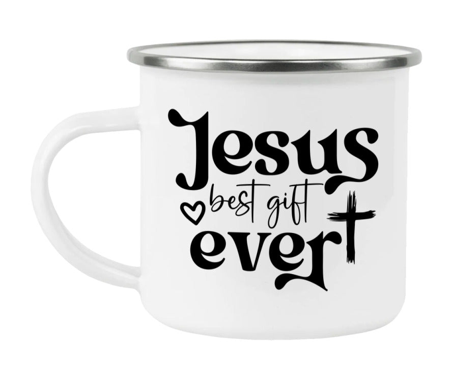 Jesus Best Gift Ever Enamel Camping Mug