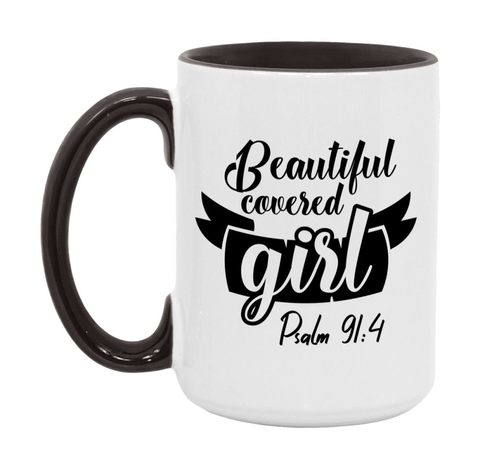 Beautiful Covered Girl Psalm 91:4 Mug