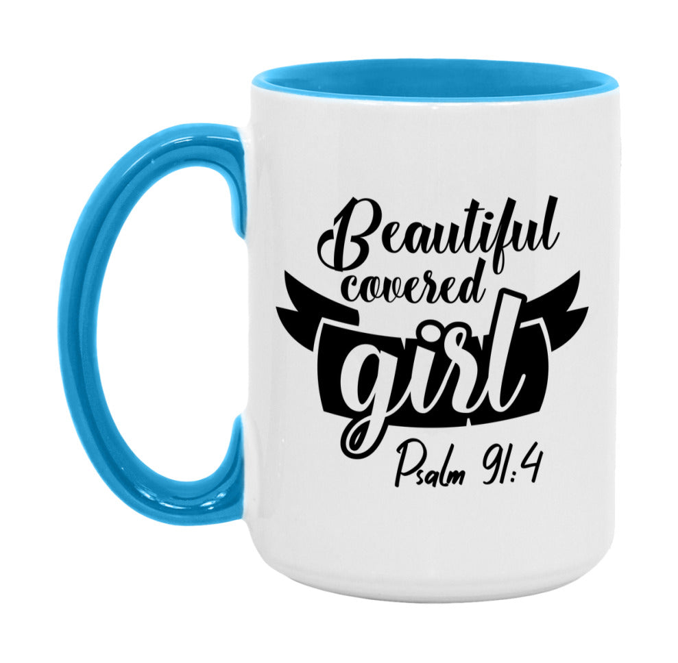 Beautiful Covered Girl Psalm 91:4 Mug