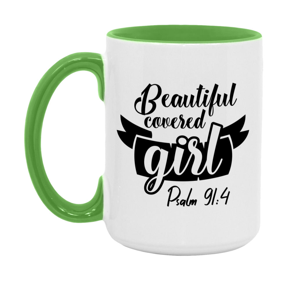 Beautiful Covered Girl Psalm 91:4 Mug