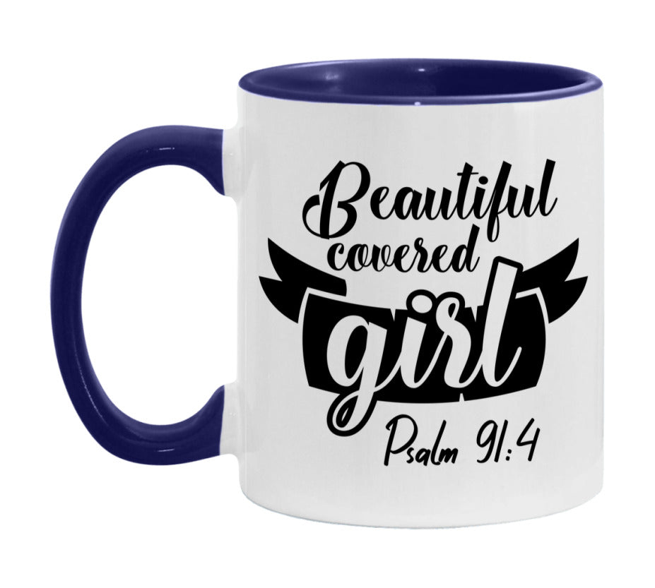 Beautiful Covered Girl Psalm 91:4 Mug