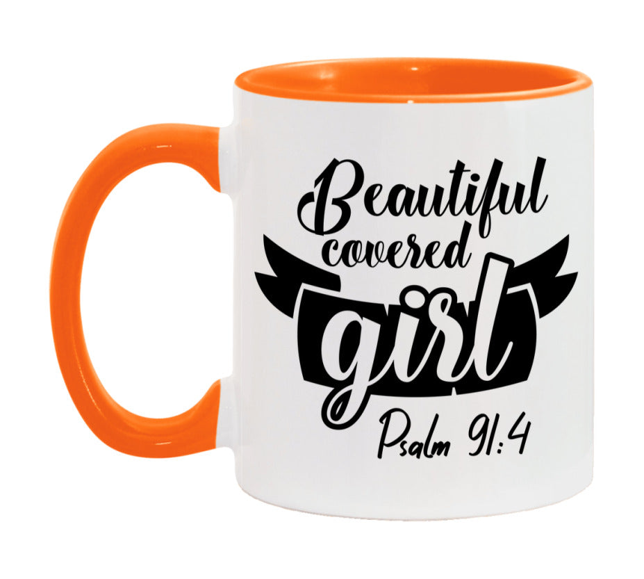 Beautiful Covered Girl Psalm 91:4 Mug