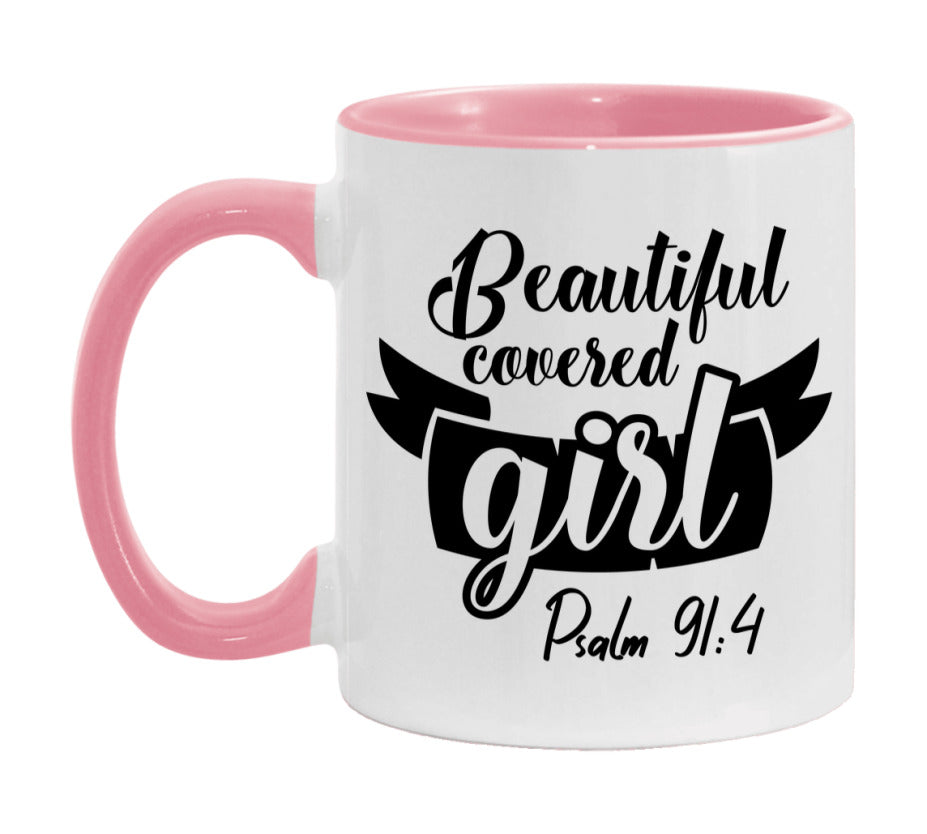 Beautiful Covered Girl Psalm 91:4 Mug