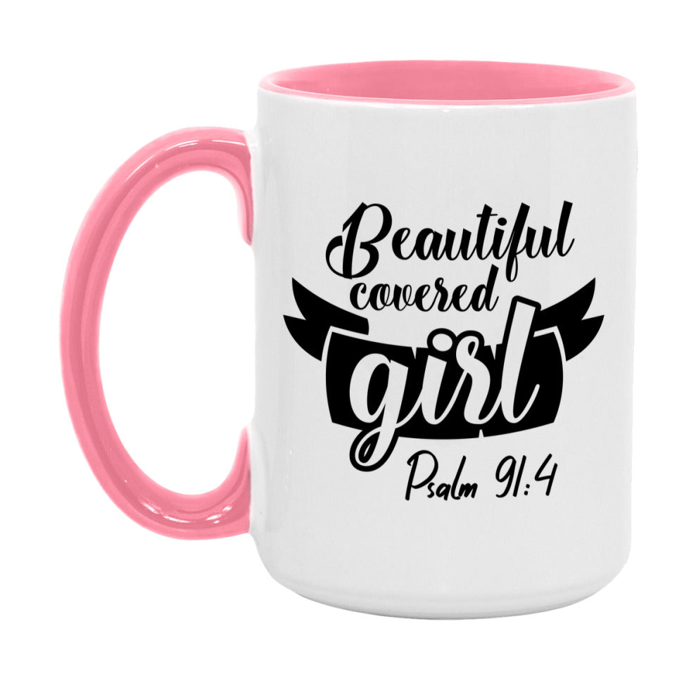 Beautiful Covered Girl Psalm 91:4 Mug